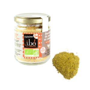 Bocal de bouillon de poule bio en poudre de la marque Marma. Recette sans gluten, faible en sel, pour une cuisine saine et responsable | commercialisé par la boutique Tipi à Theux