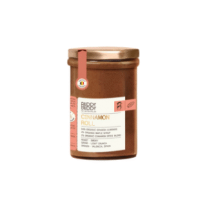 Pâte à tartiner bio saveur Cinnamon Roll Buddy Buddy, amandes et cannelle. Artisanal, sans additifs ni huile de palme | commercialisé par la boutique Tipi à Theux