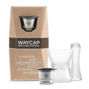 Capsule en métal Waycap compatible Nespresso, avec accessoires pour remplissage. Réutilisable et écologique, fabriquée en Italie | commercialisé par la boutique Tipi à Theux