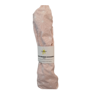 Emballage alimentaire tissu rose géométrique blanc Cabanon, conservation éco-responsable sans plastique | commercialisé par la boutique Tipi à Theux