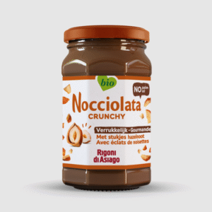 Nocciolata Crunchy bio Rigoni di Asiago, pâte à tartiner avec éclats noisettes croquants. Sans huile de palme | commercialisé par la boutique Tipi à Theux