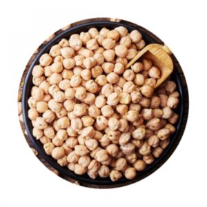 Pois chiches secs bio de la marque Marma, présentés dans un bol avec cuillère en bois. Source naturelle de protéines, issus d’une agriculture respectueuse | commercialisé par la boutique Tipi à Theux
