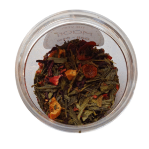 Mélange de thé vert, fruits et fleurs – Maori. Une infusion énergisante aux baies de goji et açaï | commercialisé par la boutique Tipi à Theux